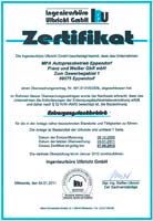 Zertifikat Entsorgungsfachbetrieb MPA Eppendorf